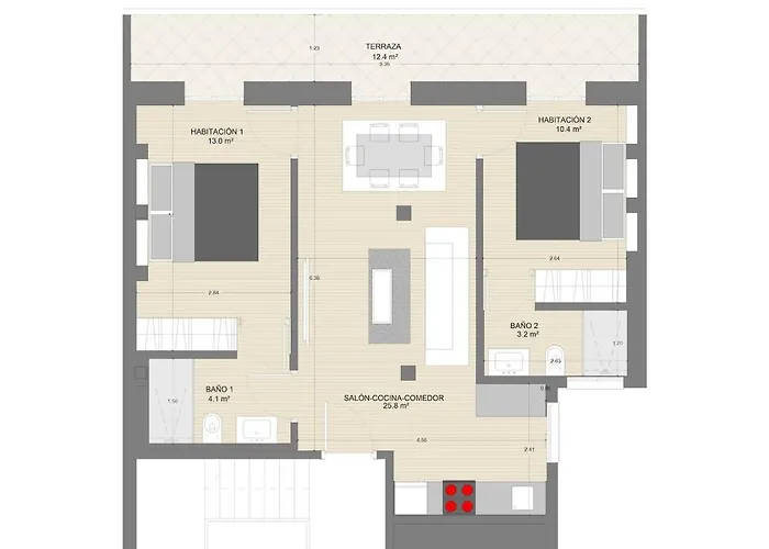 “the Palms” New, Ac, Terrace, Calm Near Old Town Apartment